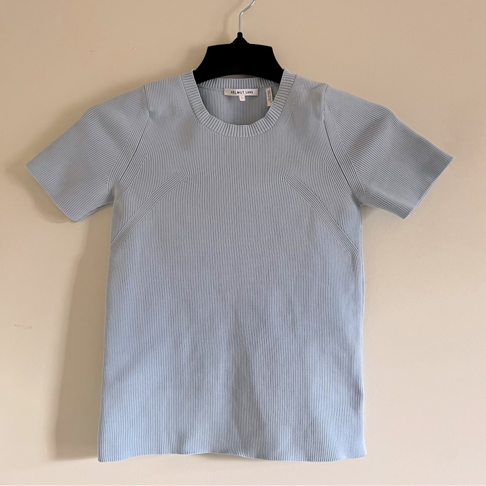 Helmut Lang short sleeve ribbed  top